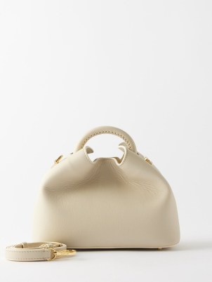 ELLEME Baozi leather top handle shoulder bag in cream – small luxe top handle bags – luxury crossbody – chic handbags p