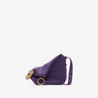BURBERRY Small Knight Bag in Ribbon | purple heather crossbody bags | slouchy style handbags