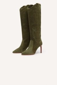 ba&sh HCAITLIN HIGH-LEG BOOTS in Green ~ women’s luxury western style footwear