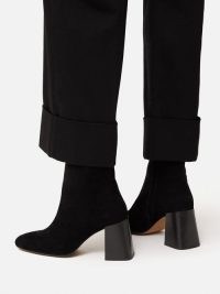 JIGSAW Fulham Suede Ankle Boot in Black ~ women’s leather block heel boots