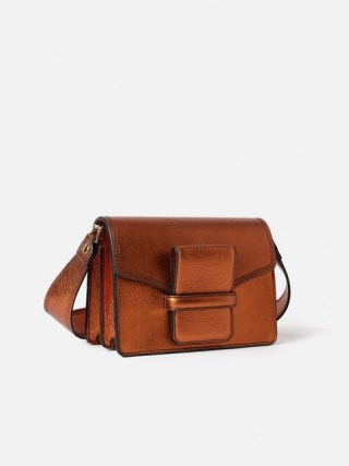 JIGSAW Ada Leather Crossbody Bag in Copper – metallic cross body bags p