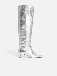 JIGSAW Bobby Knee High Boot in Silver ~ glamorous metallic boots