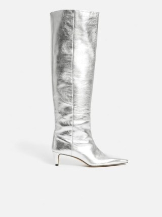 JIGSAW Bobby Knee High Boot in Silver ~ glamorous metallic boots p