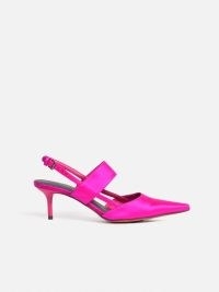Jigsaw Russo Kitten Heel in Pink | glamorous party slingbacks | bright slingback occasion shoes p