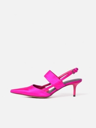 Jigsaw Russo Kitten Heel in Pink | glamorous party slingbacks | bright slingback occasion shoes p - flipped