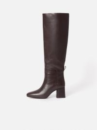 JIGSAW Heeled Riding Boot in Burgundy ~ women’s block heel knee high boots