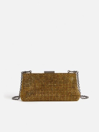 Jigsaw Crystal Frame Evening Bag in Gold | glamorous vintage style clutch bags p - flipped