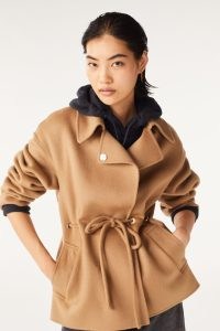 ba&sh kam LOOSE-FITTING COAT BROWN ~ chic drawstring waist coats p
