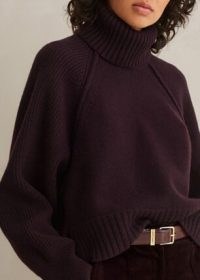 ME and EM Merino Cashmere Crop Jumper + Snood in Deep Cabernet ~ women’s dark red cropped jumpers ~ chunky knits