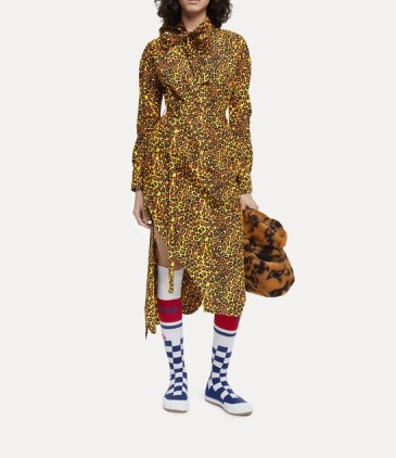 Vivienne Westwood METRO DRESS in Leopard / asymmetric animal print dresses p