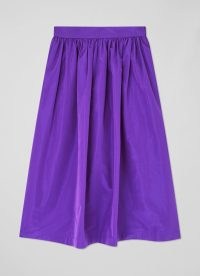 L.K. BENNETT Olsen Purple Taffeta Skirt ~ full silky violet skirts