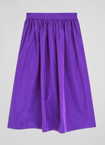 L.K. BENNETT Olsen Purple Taffeta Skirt ~ full silky violet skirts p - flipped