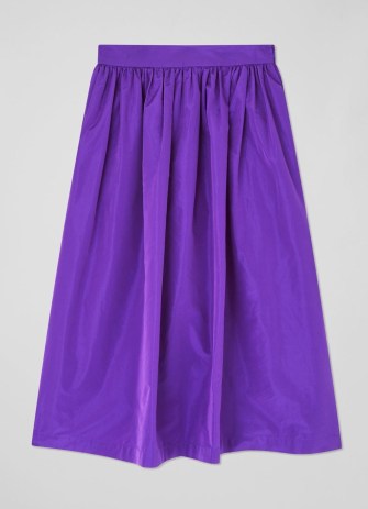 L.K. BENNETT Olsen Purple Taffeta Skirt ~ full silky violet skirts p