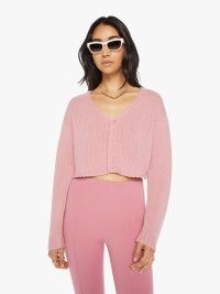 SABLYN Bianco Cardigan in Lola ~ women’s cropped baby pink cashmere cardigans