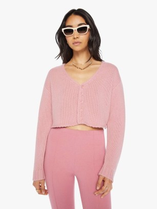 SABLYN Bianco Cardigan in Lola ~ women’s cropped baby pink cashmere cardigans p
