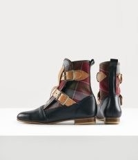 Vivienne Westwood SEDITIONARIES BOOT in RED / women’s checked buckle detail boots p