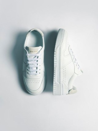 JIGSAW Belgrave Classic Trainer in White ~ women’s trainers - flipped