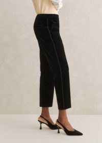 me and em Velvet Slim Crop Trouser in Black – women’s cropped trousers