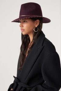 ba&sh HARCO WIDE-BRIMMED HAT in Red ~ women’s chic autumn wide brim hats ~ womens rich jewel tone coloured accessories