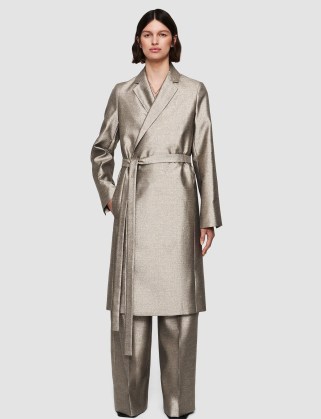 JOSEPH Metallic Clotilde Coat in Metallic Spark ~ women’s luxe coats ~ luxury evening outerwear ~ shiny occasionwear - flipped
