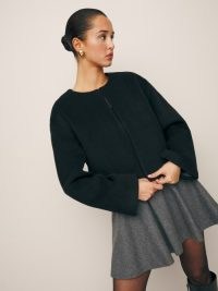 Reformation Porter Cropped Jacket in Black ~ chic little jackets