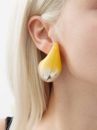 BOTTEGA VENETA Yellow Dégradé sterling-silver drop earrings ~ large contemporary drops ~ chic statement jewellery