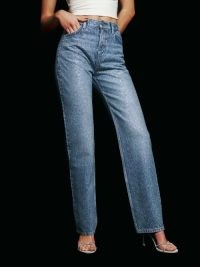 Reformation Abby High Rise Straight Jeans in Colorado Sparkle ~ women’s embellished denim clothes