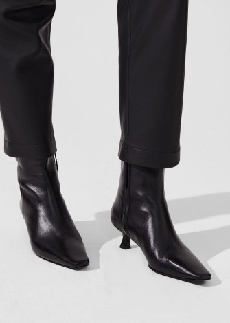 HOBBS DITA BOOTS in BLACK ~ luxe leather ankle boot - flipped