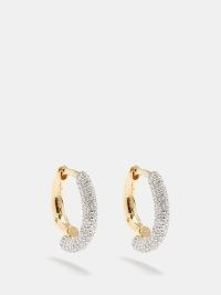 OTIUMBERG Chaos small crystal & 14kt gold-vermeil earrings – neat hoops with pavé cubic zirconia crystals