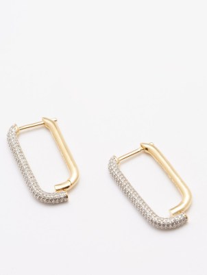 OTIUMBERG Crystal-pavé 14kt gold-vermeil hoop earrings – contemporary hoops with crystals - flipped