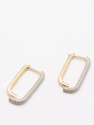 OTIUMBERG Crystal-pavé 14kt gold-vermeil hoop earrings – contemporary hoops with crystals