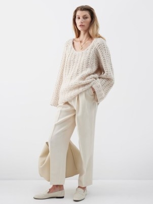 BY MALENE BIRGER Amilea cream scoop-neck alpaca-blend sweater | women’s chic knitwear | womens luxe relaxed fit jumper - flipped