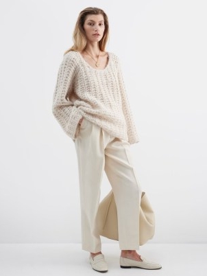 BY MALENE BIRGER Amilea cream scoop-neck alpaca-blend sweater | women’s chic knitwear | womens luxe relaxed fit jumper