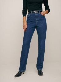 Reformation Pamela Ultra High Rise Straight Leg Jeans Wallis ~ women’s blue denim clothing