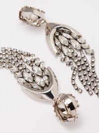 ALEXANDER MCQUEEN Chandelier crystal-embellished drop earrings – large occasion drops – statement jewellery with crystals