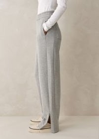 ME and EM Tapered Sweatshirting Track Pant in Grey Marl ~ women’s zip hem jogger ~ womens luxe high waist jogging bottoms