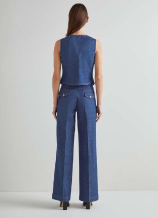 L.K. BENNETT Ami Organic Cotton Denim Wide-Leg Trousers ~ women’s 70s style jeans ~ womens vintage inspired clothing - flipped