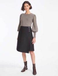 CEFINN Audrey Classic Wool A Line Skirt in Black ~ asymmetric skirts