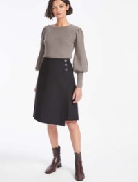 CEFINN Audrey Classic Wool A Line Skirt in Black ~ asymmetric skirts
