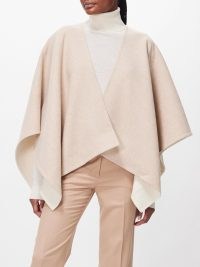 Max Mara Serra cape in beige – women’s luxe wool blend capes