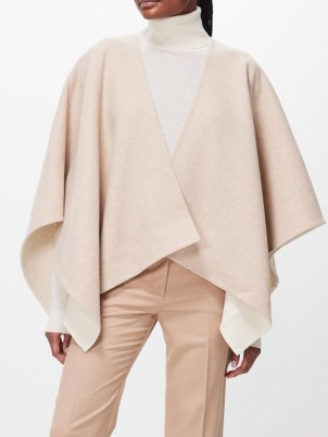 Max Mara Serra cape in beige – women’s luxe wool blend capes