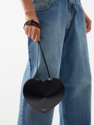 ALAÏA Le Cœur black leather cross-body bag – crossbody bags in the shape of a heart