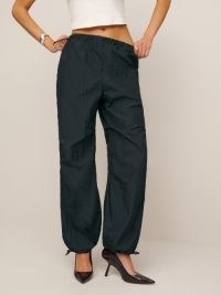 Reformation Camden Pant in Black ~ women’s sporty style cuffed hem trousers ~ womens sustainable fashion