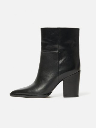 JIGSAW Connaught Heeled Boot in Black ~ women’s leather block heel boots - flipped