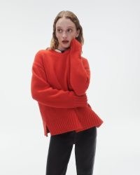 GUEST IN RESIDENCE COZY CREW in Cherry | women’s oversized red cashmere crewneck sweater