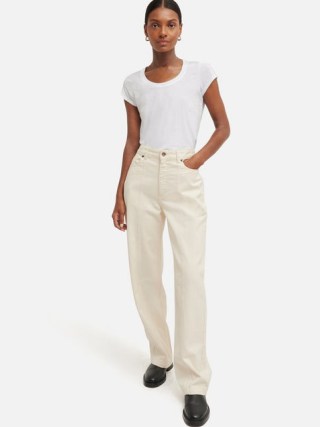 Jigsaw Beck Tailored Jean in Ecru | women’s off white jeans - flipped