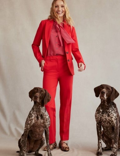 Boden Marylebone Ponte Blazer in Hot Pepper / women’s bright red blazers