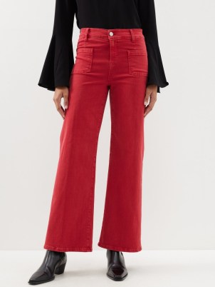 FRAME Le Slim Palazzo jeans in washed red / women’s denim fashion