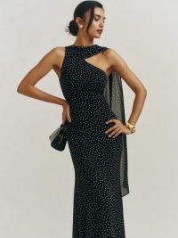 Reformation Rosalynn Dress in Selene / chic spot print maxi dresses / polka dot evening fashion / elegant occasion clothes