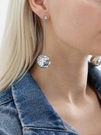 Roxanne Assoulin Sequin-embellished earrings in silver-tone ~ sequinned disco ball drops